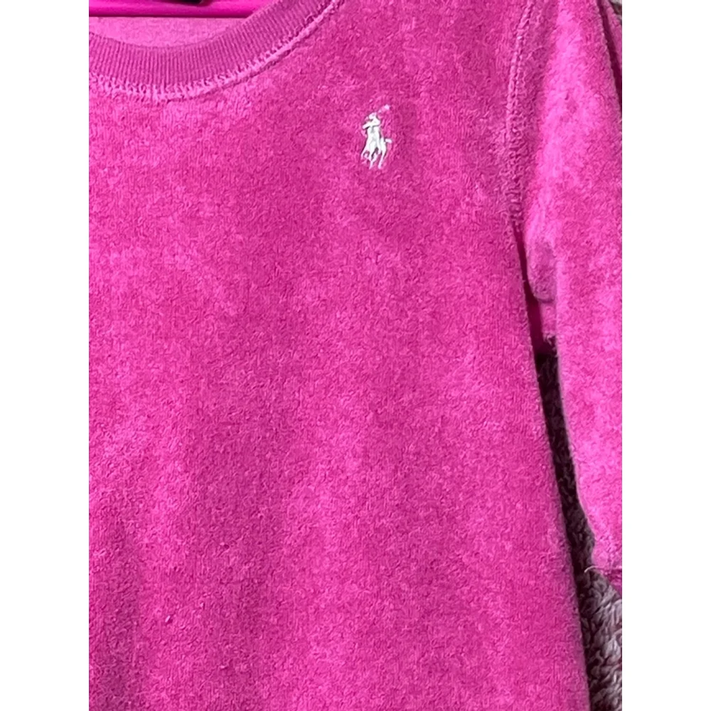 Girls Ralph Lauren Pink Terry Cloth Hooded Casual Dress 6X